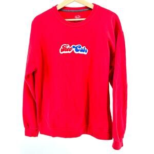 Fruit of the Loom Red Embroidered Free Cuba Protest Graphic Sweatshirt